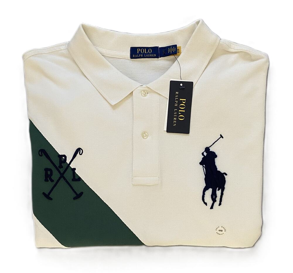 Polo Ralph Lauren Shirt Men's 3XLT Big Pony Mesh Short Sleeve Polo Cream NWT